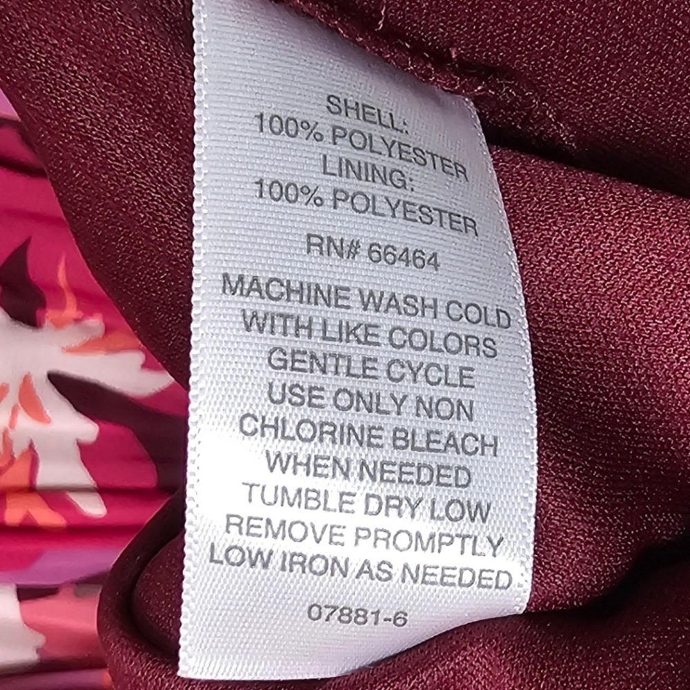 Liz Claiborne Wild Cherry Floral Pleated Wrap Midi‎ Dress XXLNWT New Plus Size - Picture 6 of 9